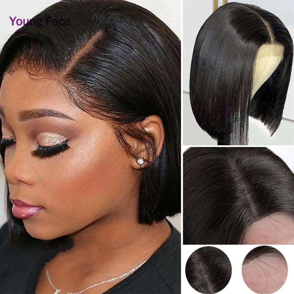 Bob Wig Human Hair Lace Frontal Wigs Straight Wigs Short Bob Women's