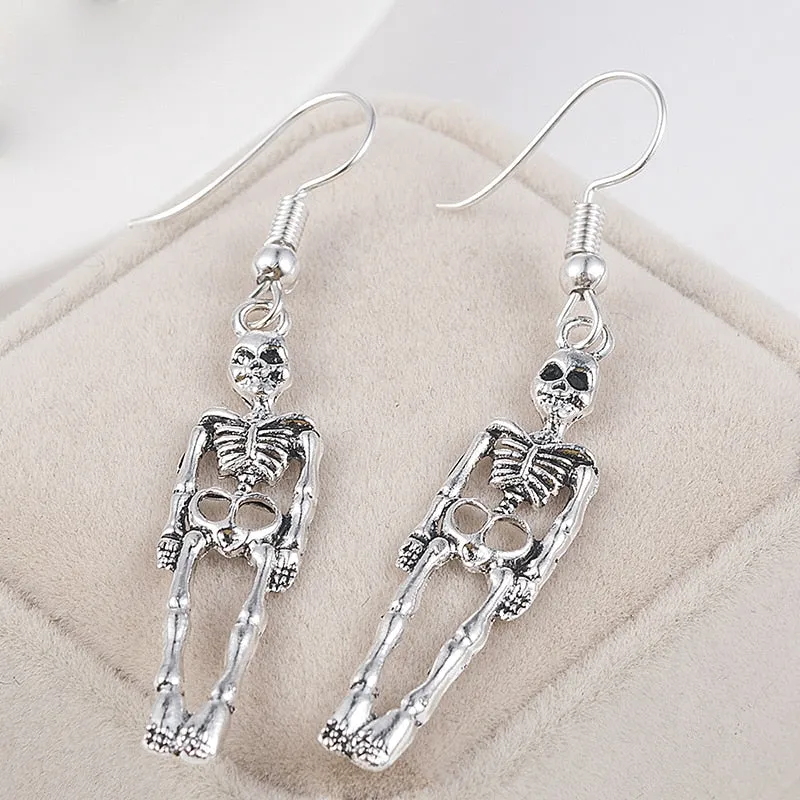 BTWGL Halloween Vintage Skeleton Skull Dangle Earrings for Women Jewelry Party Gifts Aretes De Mujer Modernos 2020