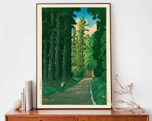 Camino a Nikko de Kawase Hasui Imprimir: 24 x 35 ¾ en | 61x91 cm / Mate