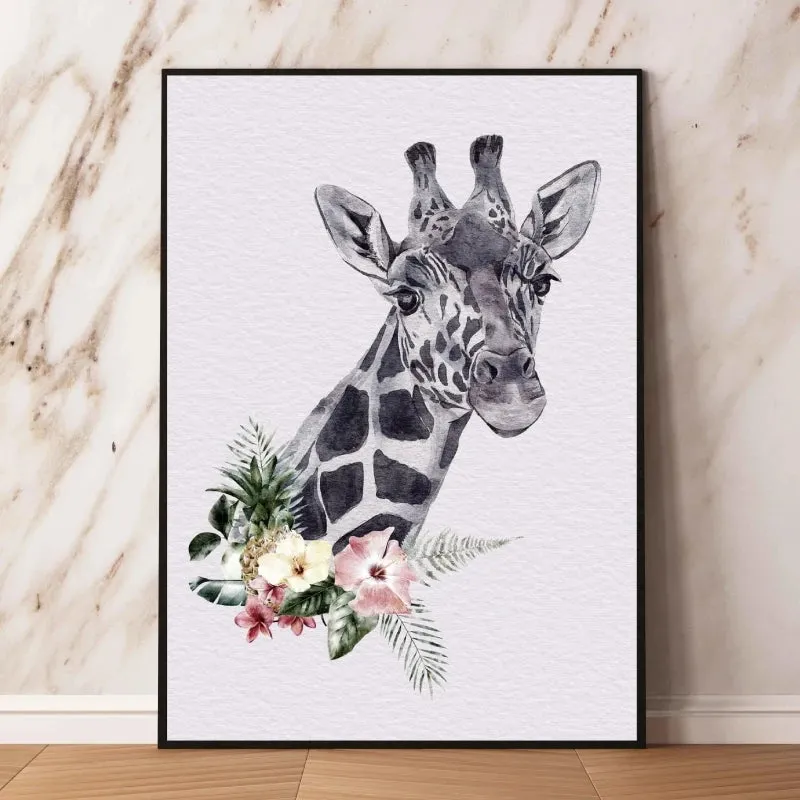 Canvas Painting Of Deer With Flowers And Other Animal Picture Is The Best Gift For Friends And Loved Ones