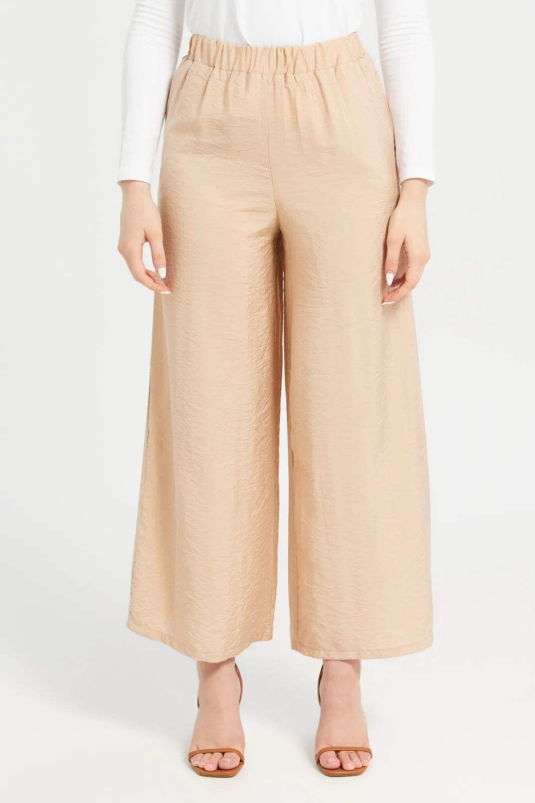 Cream A Line Trousers