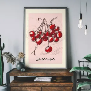 Dibujo abstracto La Cerise Cherries: 19 ¾ x 27 ½ in | 50x70 cm / Mate