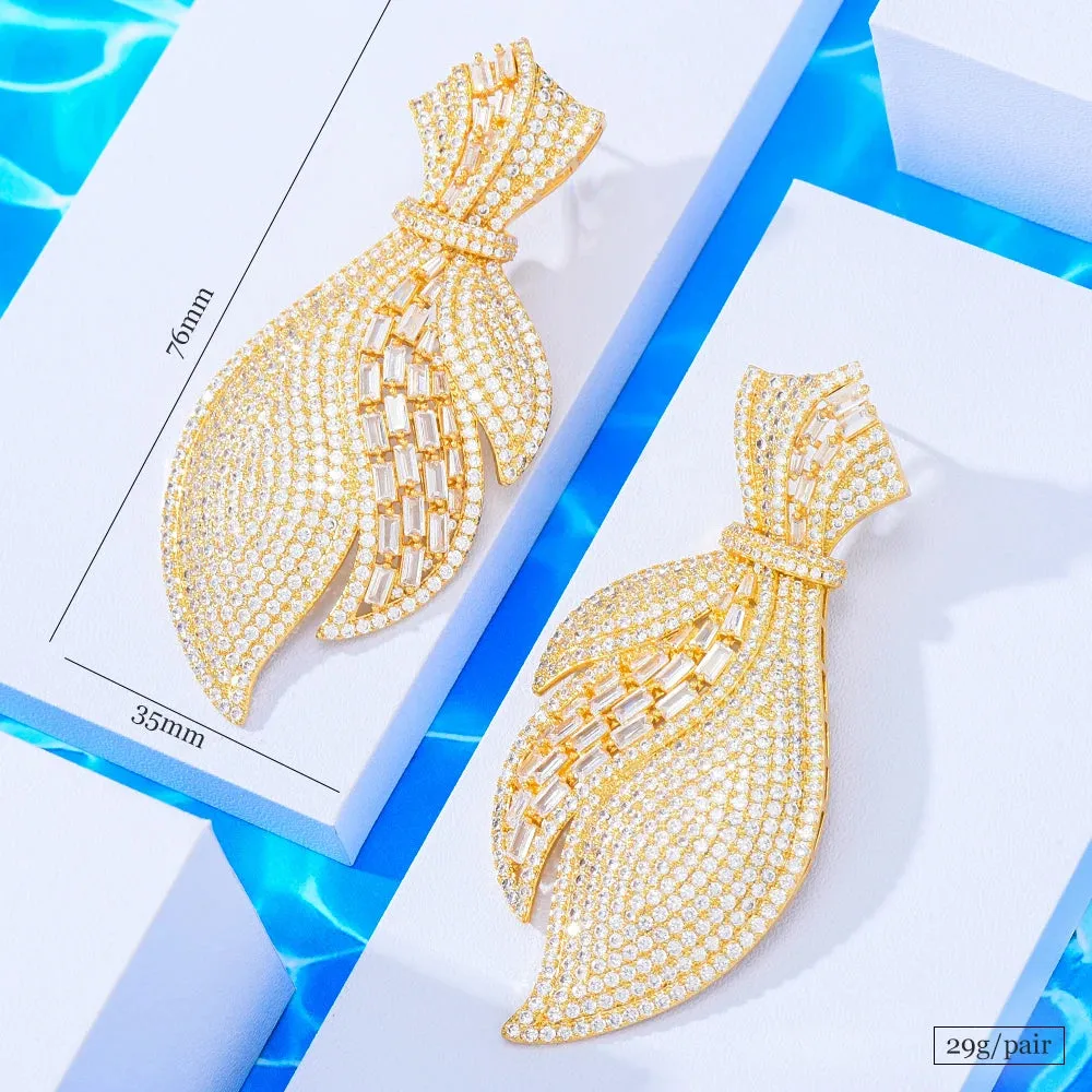 Dubai Style Luxury Gorgeous Pendant Earrings For Women Bridal Earring