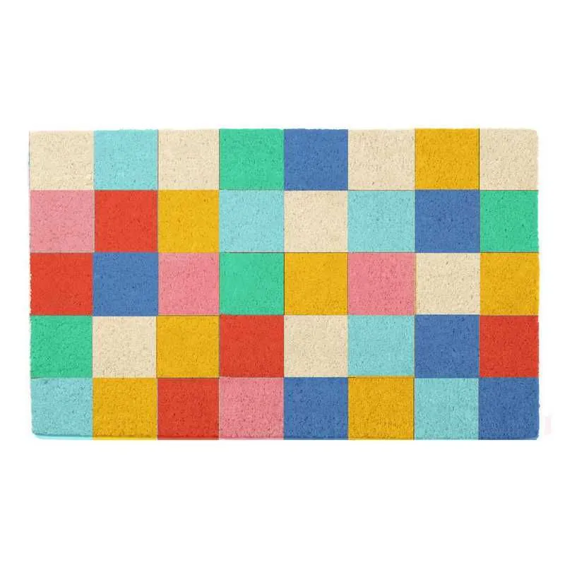 Felpudo Summer squares multicolor