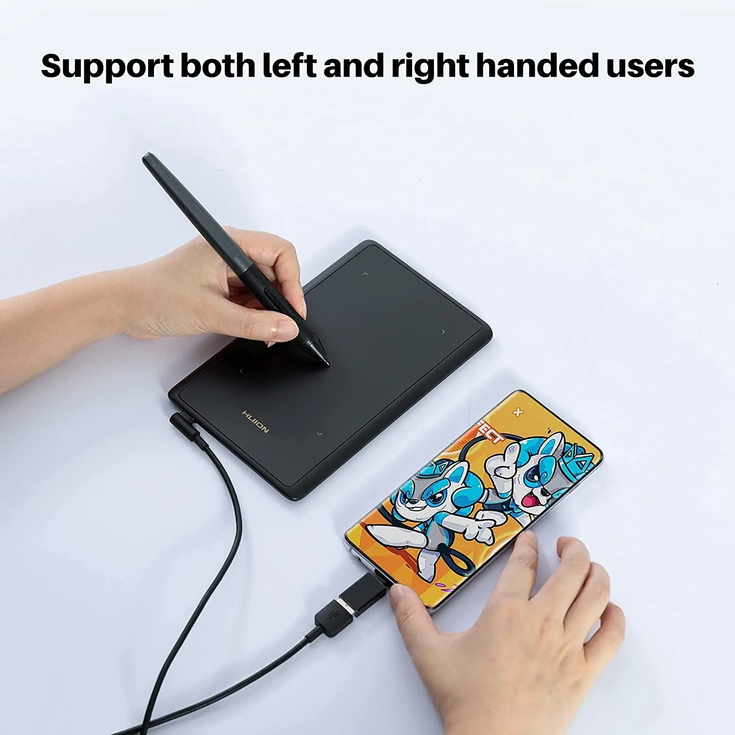 HUION H420X OSU Tablet Graphic Drawing Tablet with 8192 Levels Pressure Battery-Free Stylus, 4.17X2.6 Inch Digital Drawing Tablet Compatible with Window/Mac/Linux/Android for OSU Game, Online Teaching