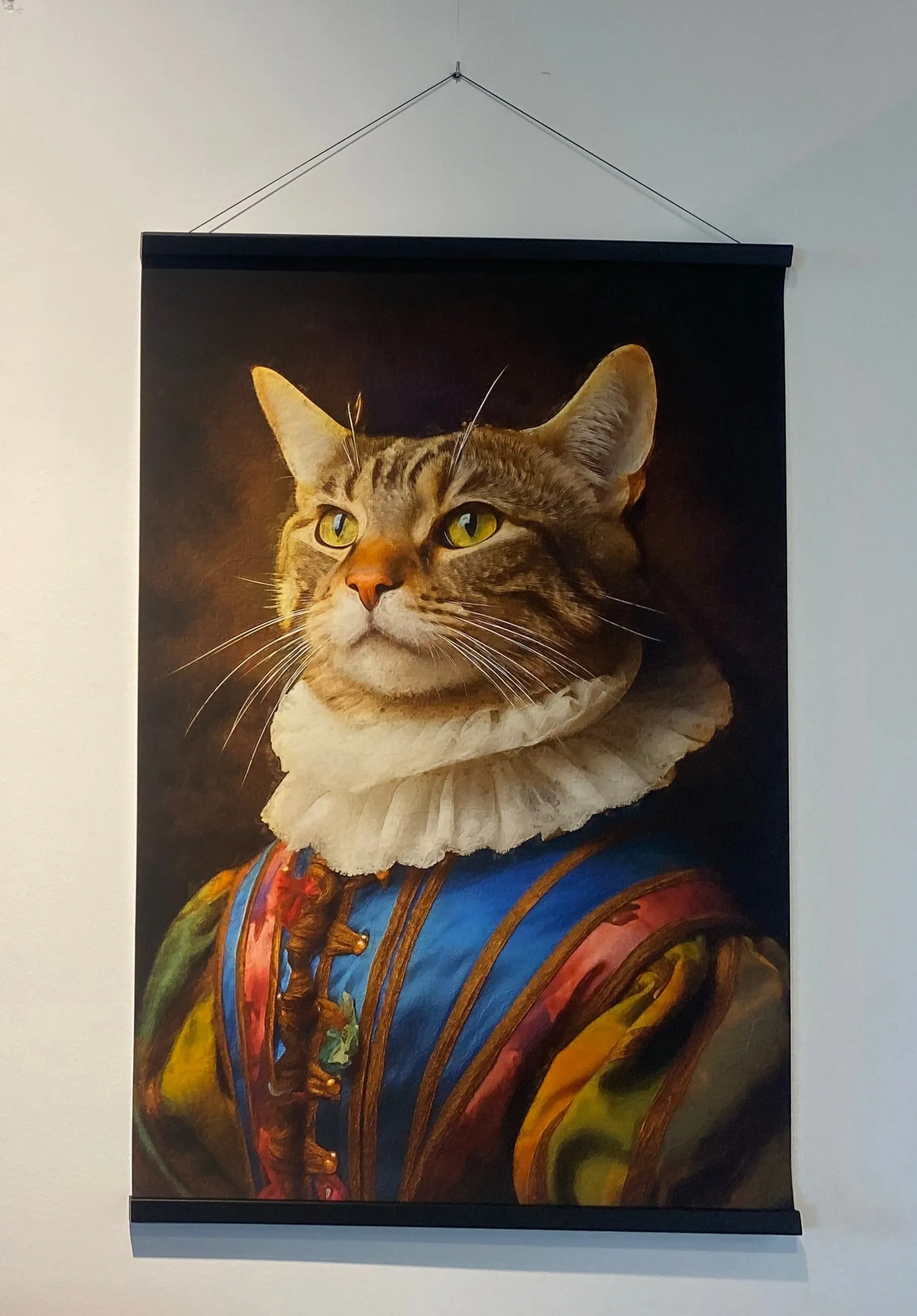 Impresión de retrato de animal de gato arcoíris: 24 x 35 ¾ en | 61x91 cm / Mate