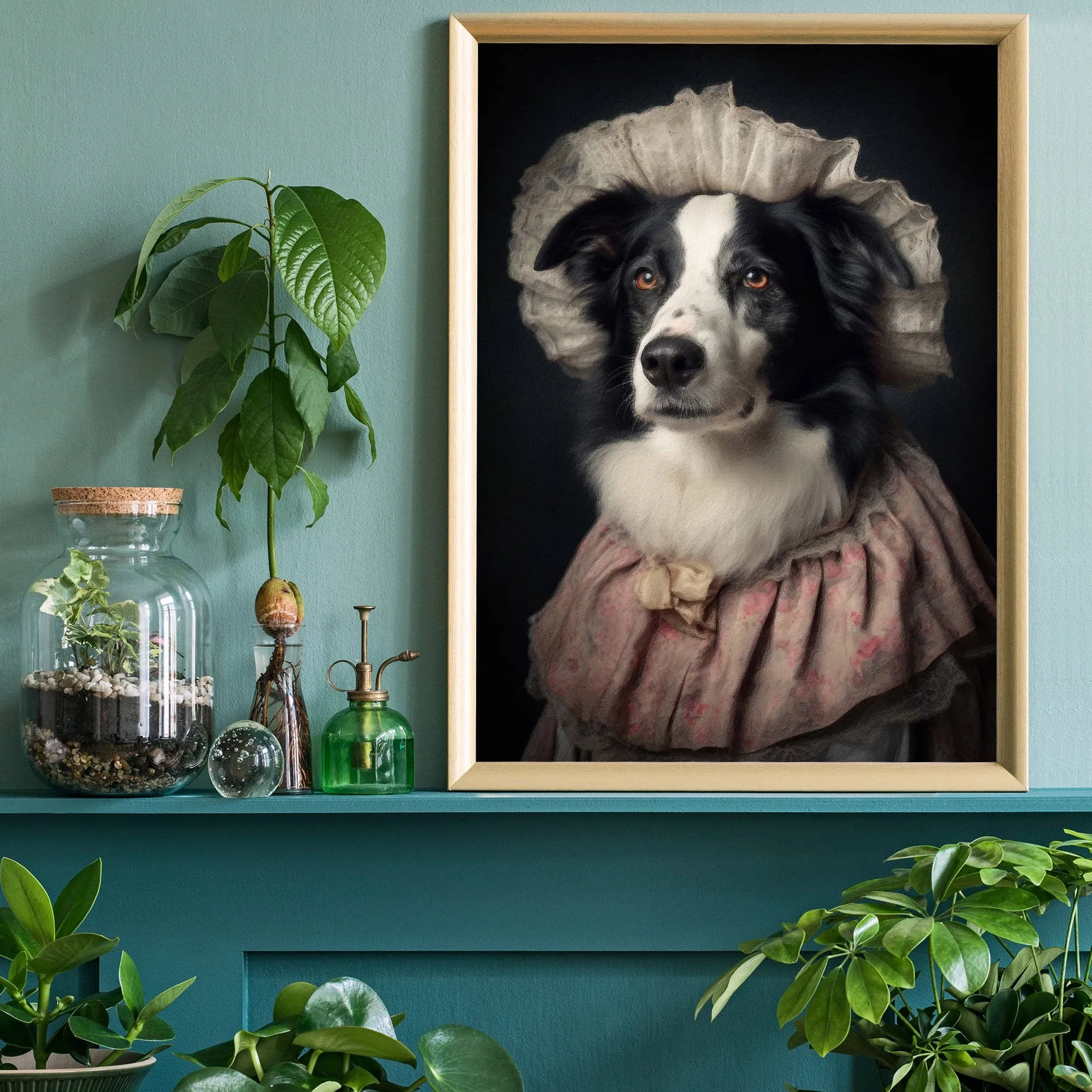 Impresión de retrato de perro Border Collie: 27 ½ x 39 ¼ in | 70x100 cm / Mate