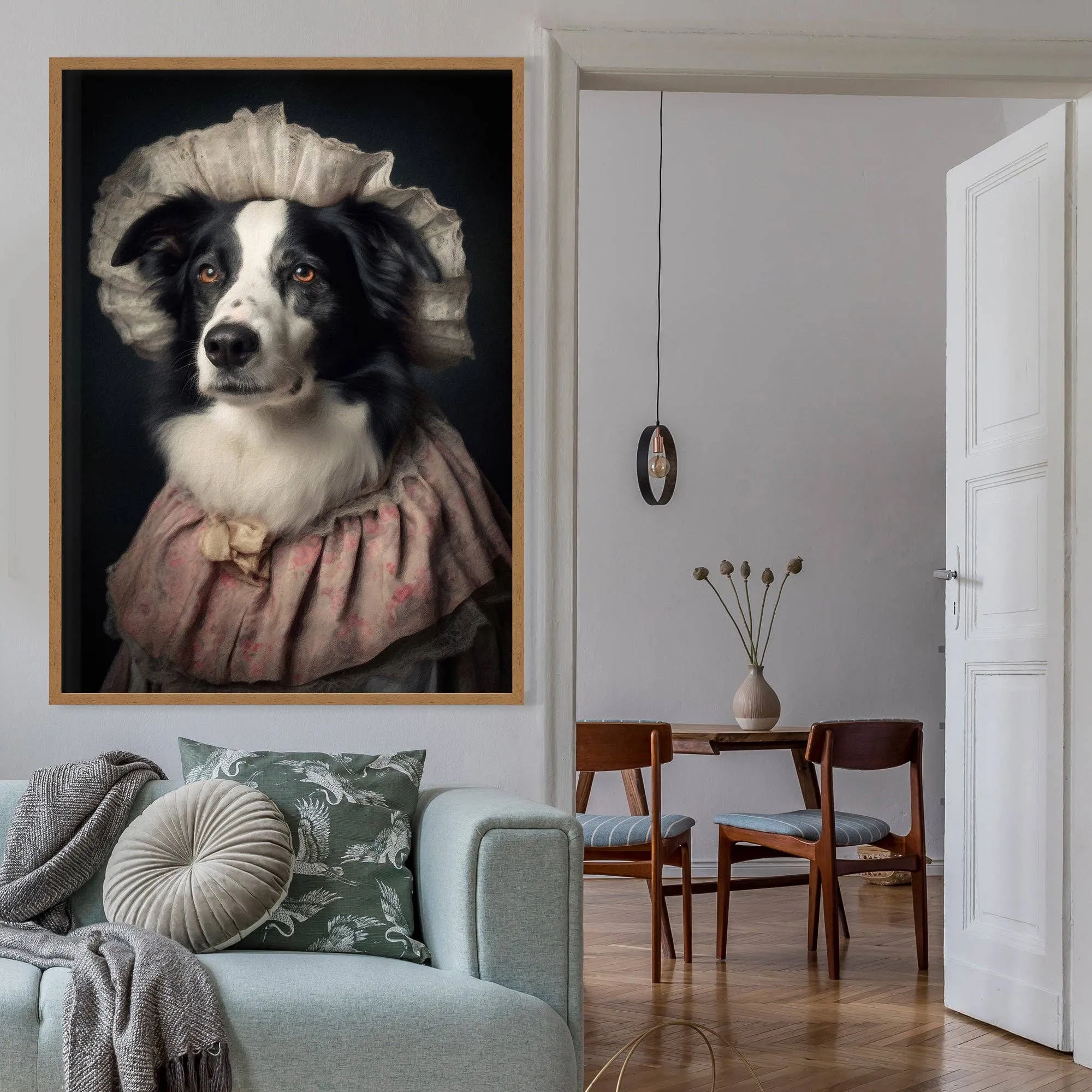 Impresión de retrato de perro Border Collie: 27 ½ x 39 ¼ in | 70x100 cm / Mate