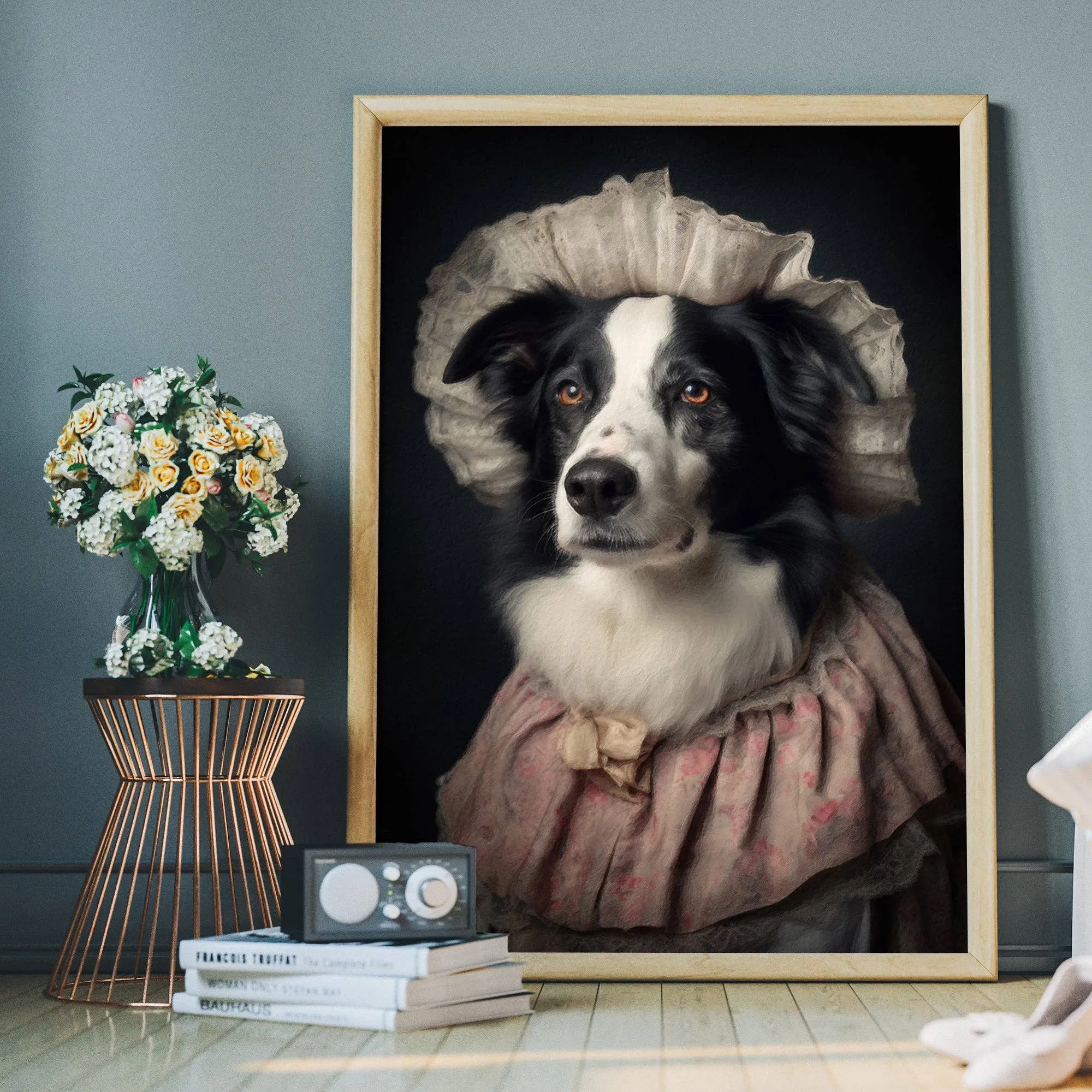 Impresión de retrato de perro Border Collie: 27 ½ x 39 ¼ in | 70x100 cm / Mate