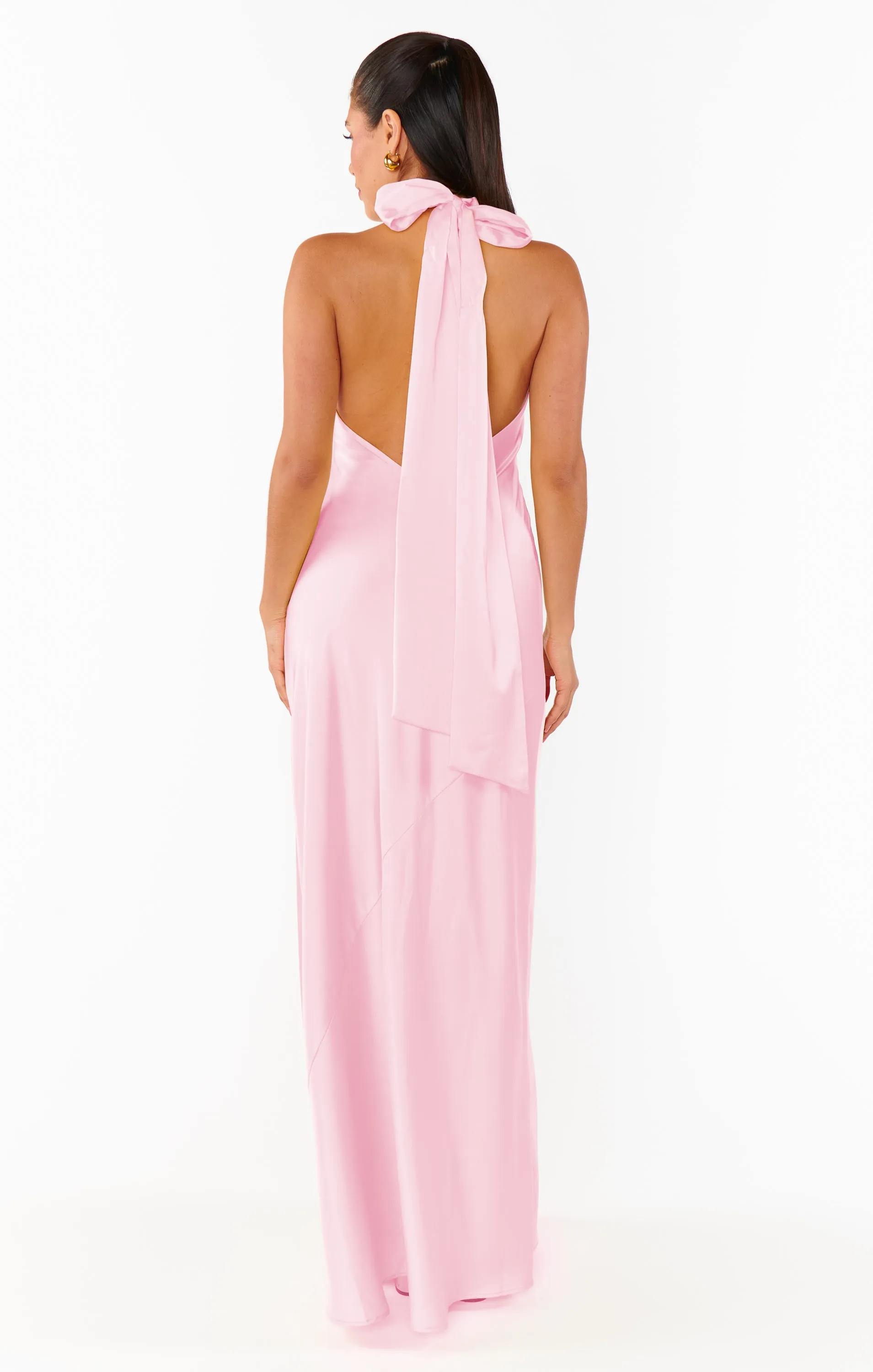 Lisa Maxi Dress ~ Light Pink Luxe Satin