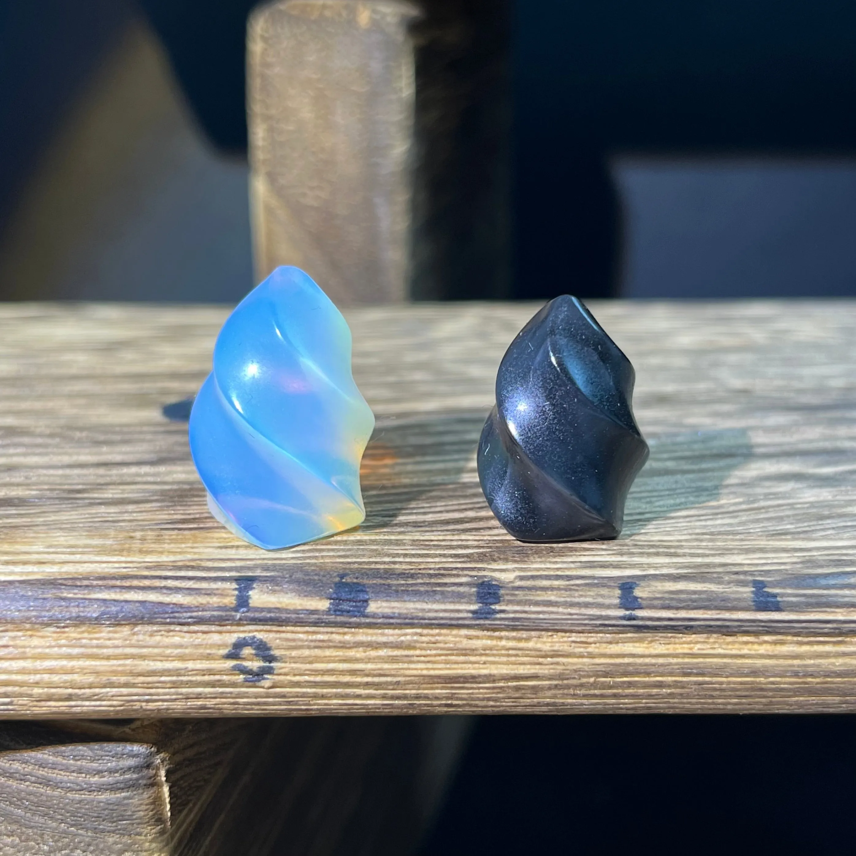 Mini Obsidian and Opalite carvings - mixed carvings