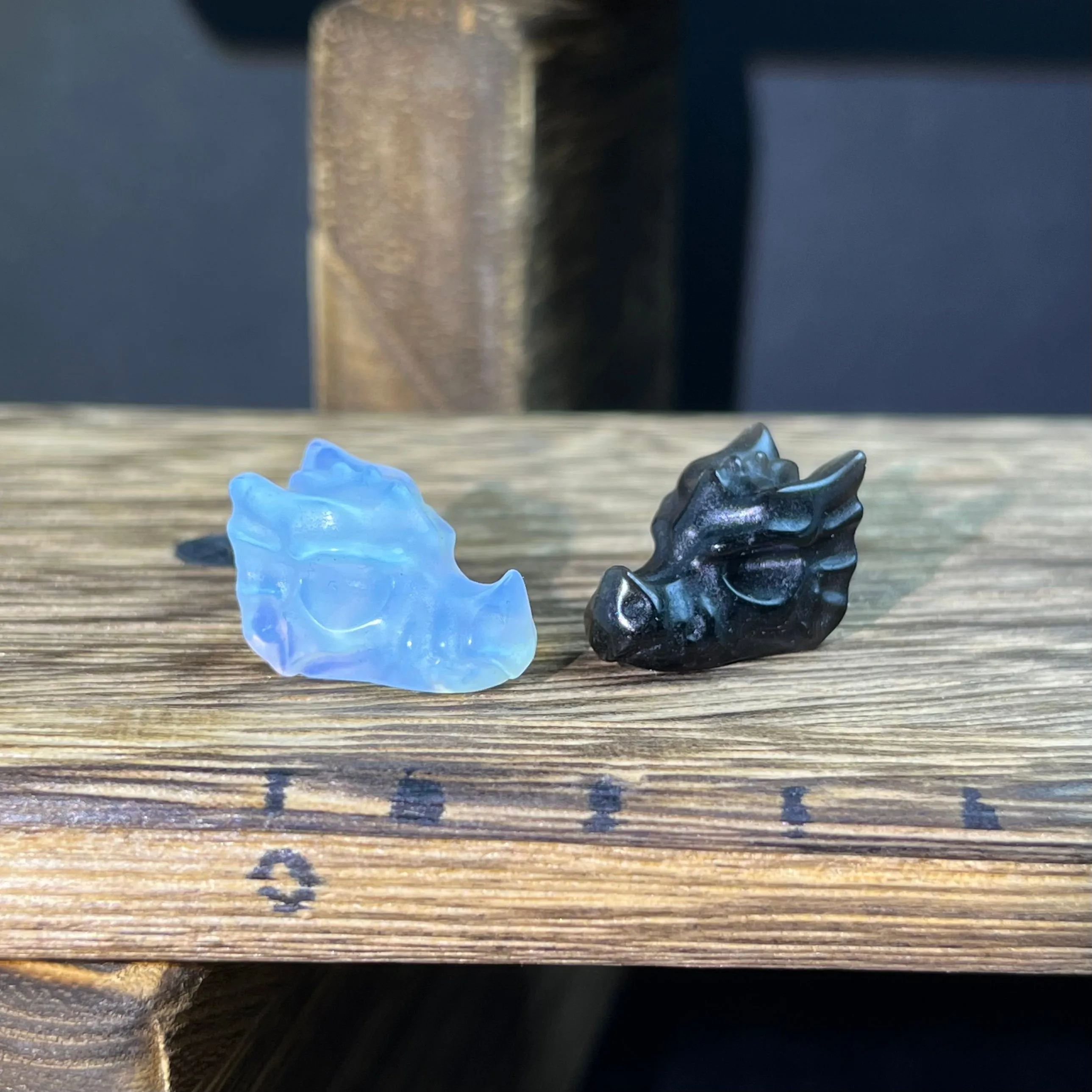 Mini Obsidian and Opalite carvings - mixed carvings