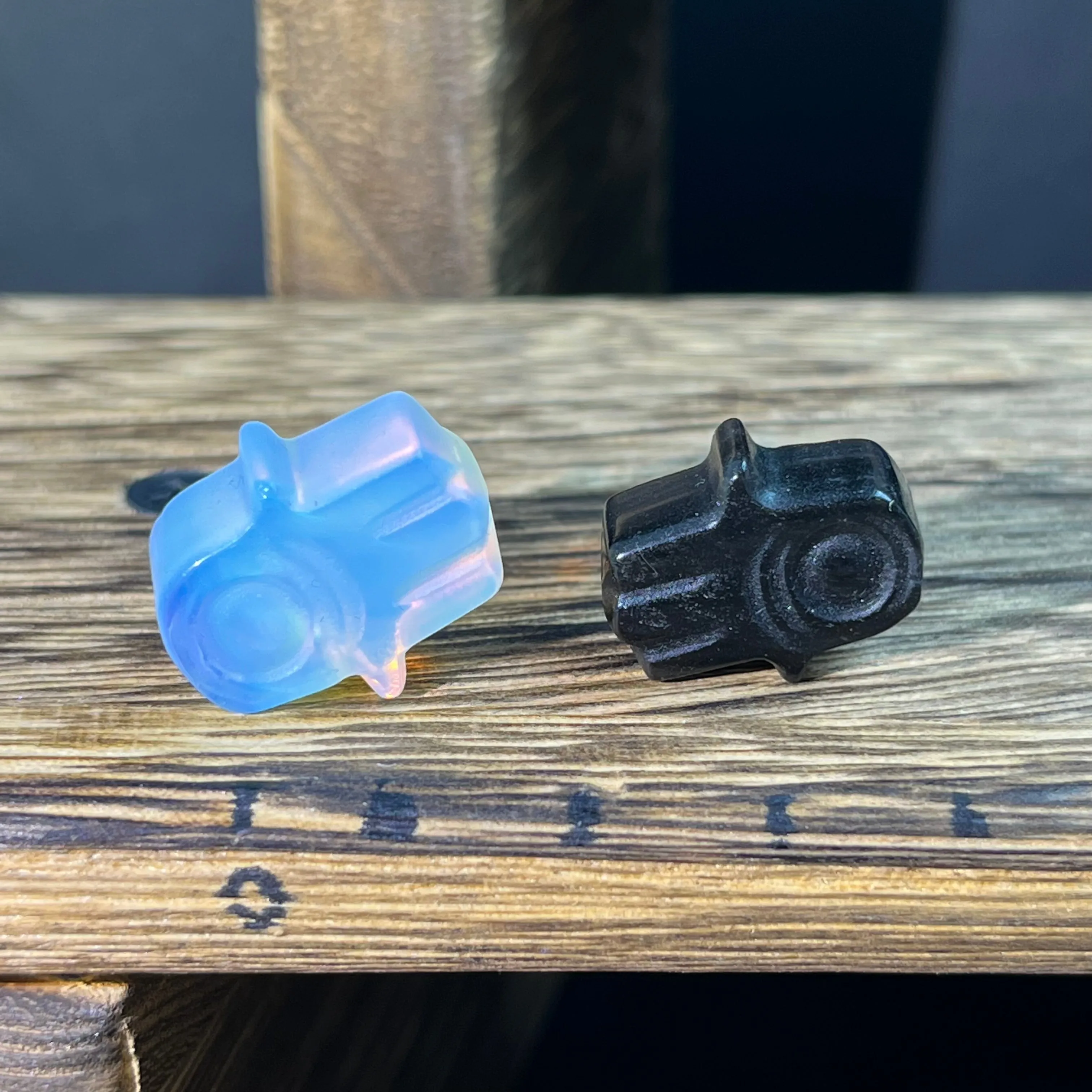 Mini Obsidian and Opalite carvings - mixed carvings