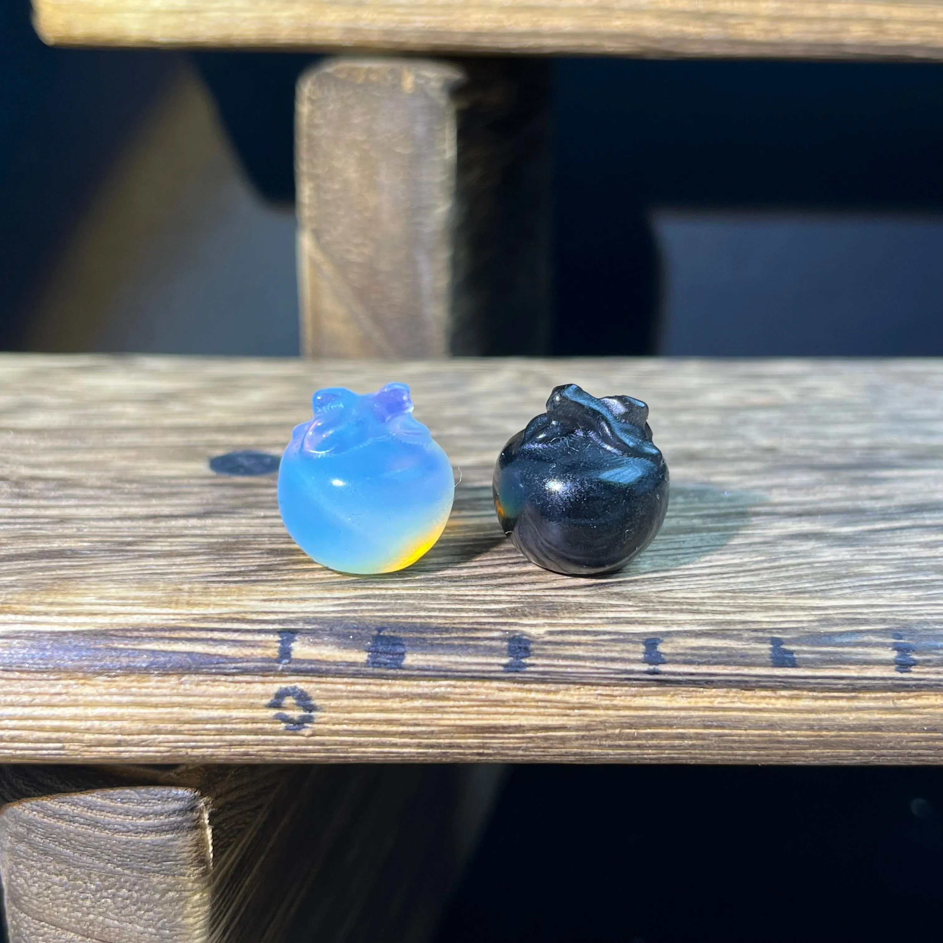 Mini Obsidian and Opalite carvings - mixed carvings