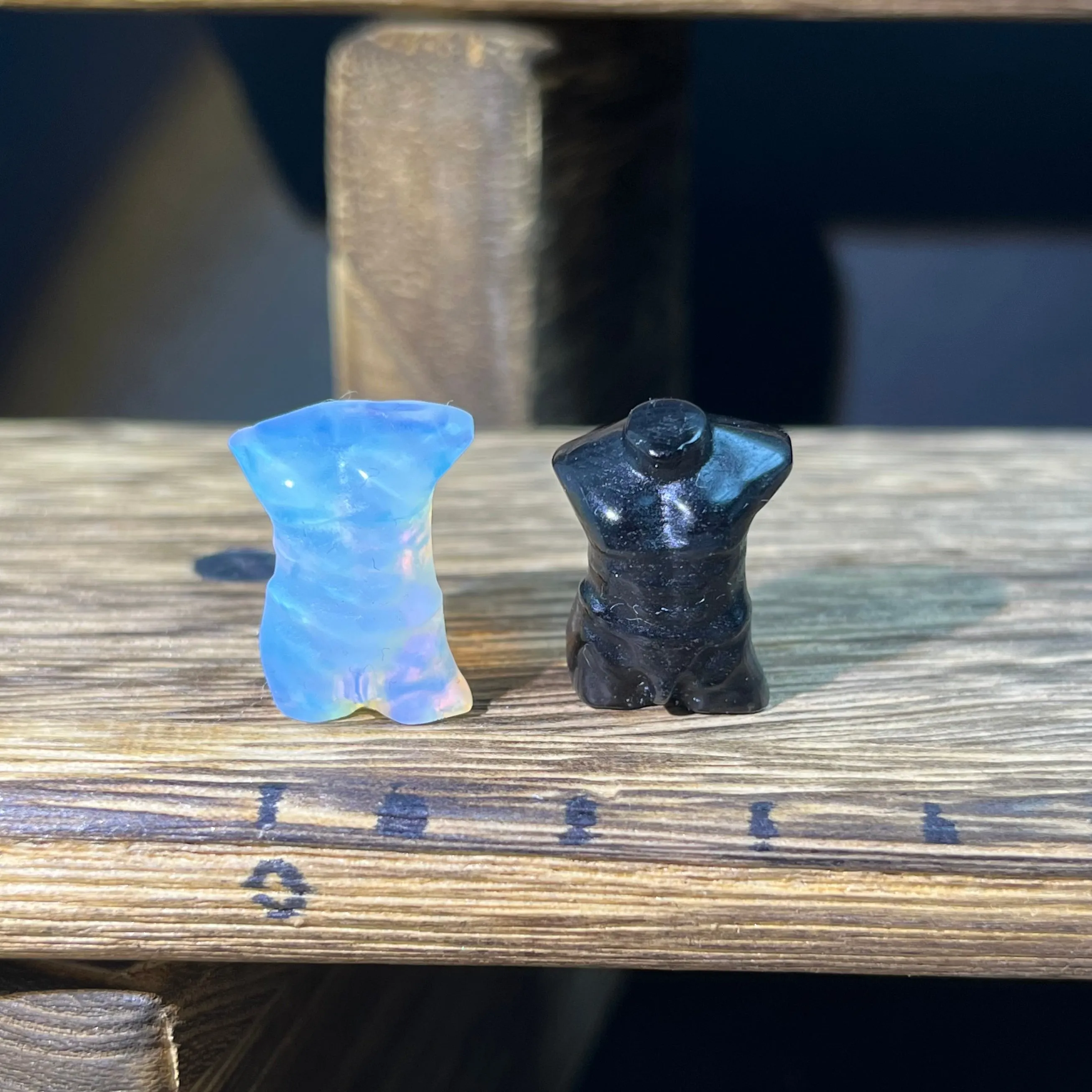 Mini Obsidian and Opalite carvings - mixed carvings