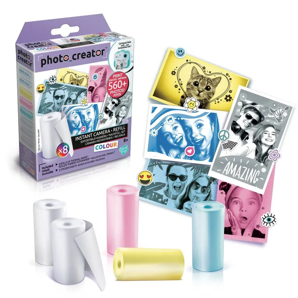 Photo Creator Set 8 Rollos Papel Térmico Canal Toys