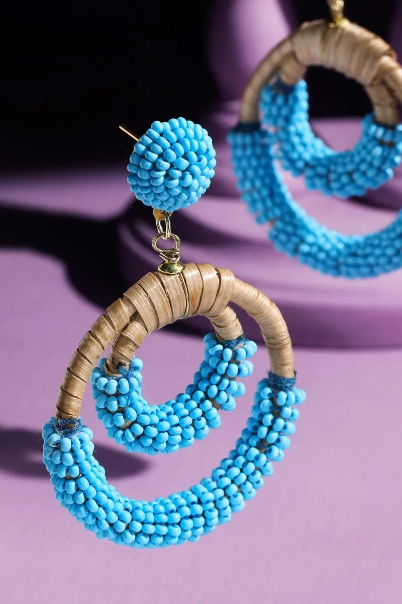 Rattan Sead Bead Hoop Earrings