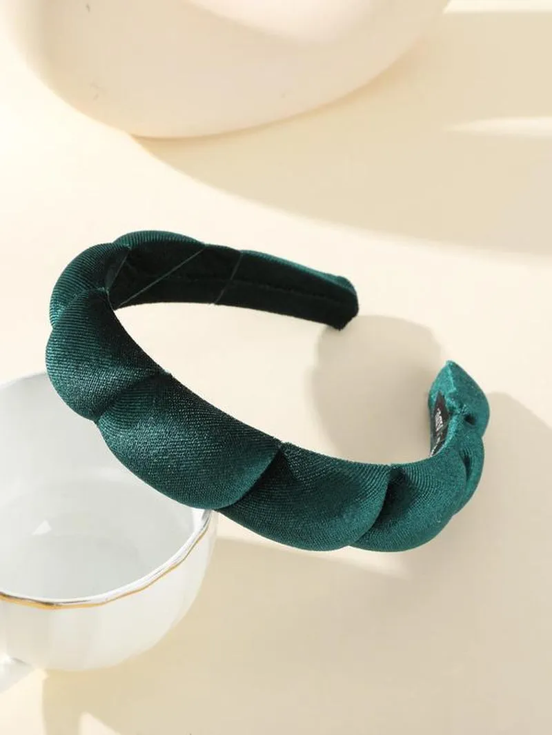 Simple Plain Letter Patch Velvet Fluffy Soft Sponge Headband, Daily Casual Versatile Hair Accessories for Women and Girls