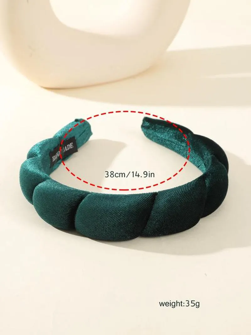 Simple Plain Letter Patch Velvet Fluffy Soft Sponge Headband, Daily Casual Versatile Hair Accessories for Women and Girls