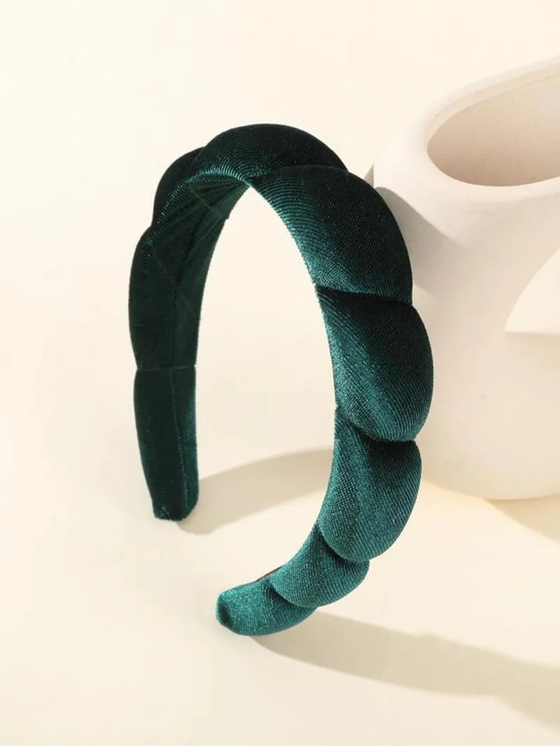 Simple Plain Letter Patch Velvet Fluffy Soft Sponge Headband, Daily Casual Versatile Hair Accessories for Women and Girls