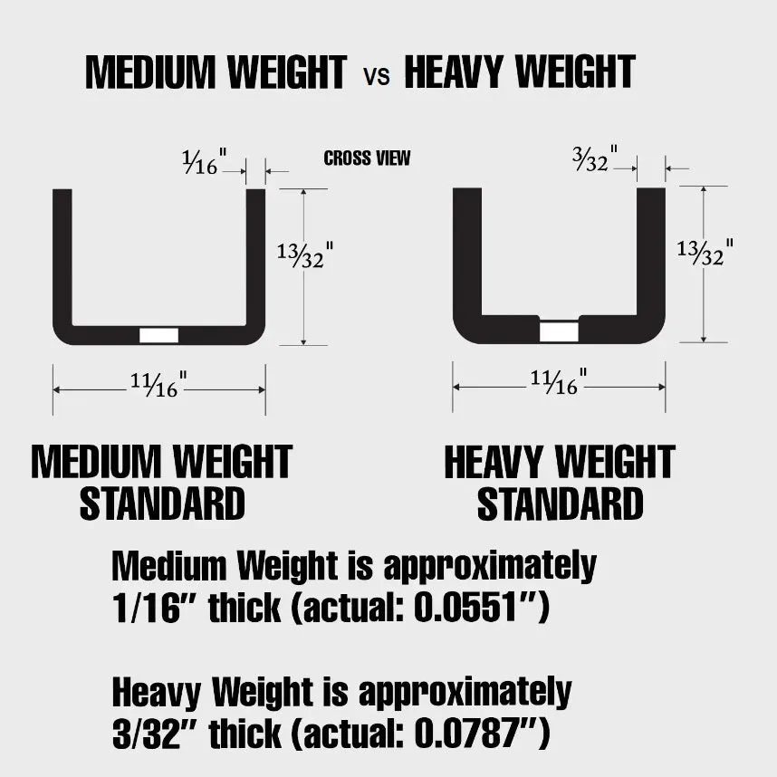 Slotted Wall Standard, A-line Medium Heavy Duty, 1/2" Slots on 1" centers, 48" - 96", Satin Zinc