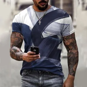 Summer Hot Selling Men's Casual T-shirt Street Fashion Short-sleeved Shirt Harajuku 3D Printing All-match Round Neck New Top