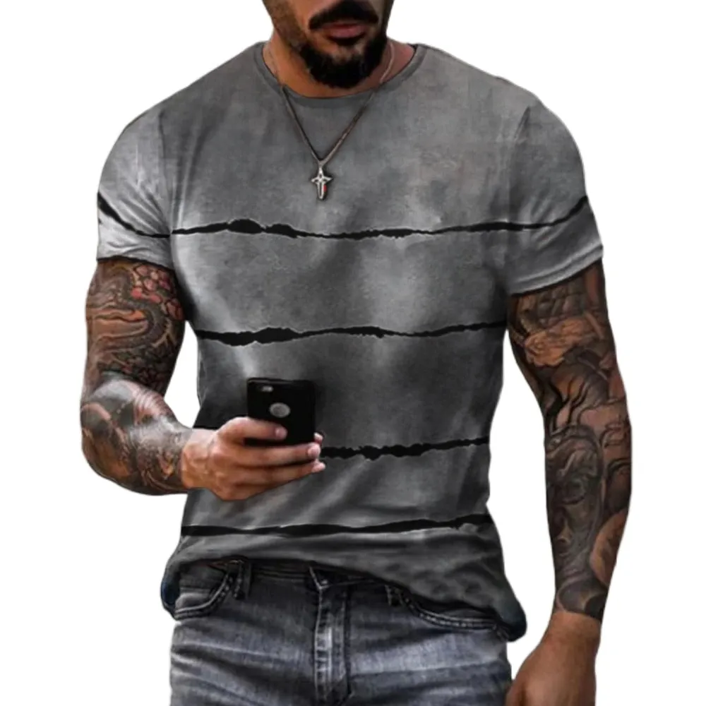 Summer Hot Selling Men's Casual T-shirt Street Fashion Short-sleeved Shirt Harajuku 3D Printing All-match Round Neck New Top