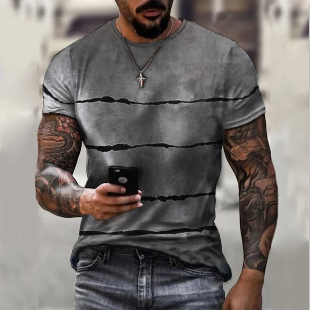 Summer Hot Selling Men's Casual T-shirt Street Fashion Short-sleeved Shirt Harajuku 3D Printing All-match Round Neck New Top