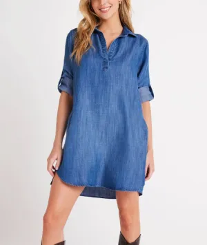 The A-Line Shirt Dress in Denim